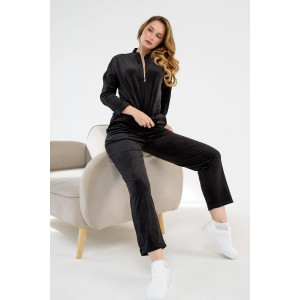 Костюм двойка женский "Домашний 2" 2252-В трикотаж (последний размер) черный 56,58