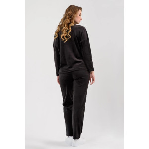 Костюм двойка женский "Домашний 2" 2252-В трикотаж (последний размер) черный 56,58