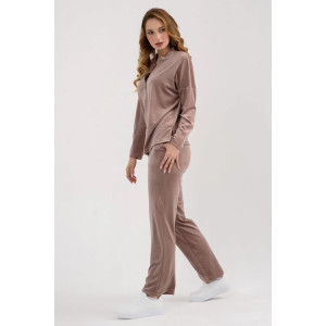 Костюм двойка женский "Домашний 2" 2252-В трикотаж (последний размер) пудровый 52,56
