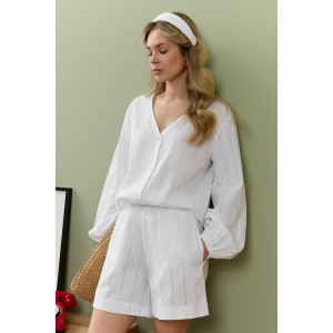 Шорты женские "Леонис-2" батист шитьё (р-ры: 44-54) белый