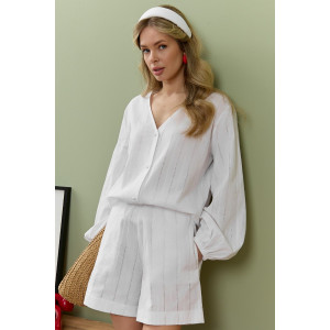 Шорты женские "Леонис-2" батист шитьё (р-ры: 44-54) белый