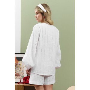 Шорты женские "Леонис-2" батист шитьё (р-ры: 44-54) белый