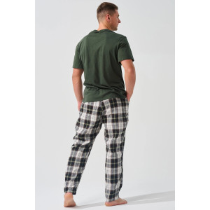 Пижама мужская "Авангард" 2390-К/Ф кулирка-фланель (последний размер) зеленый 54