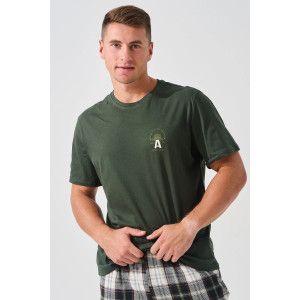 Пижама мужская "Авангард" 2390-К/Ф кулирка-фланель (последний размер) зеленый 54