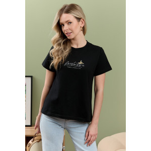 Футболка женская "Дзен" кулирка (р-ры: 44-54) черный