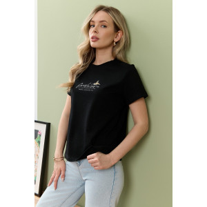 Футболка женская "Дзен" кулирка (р-ры: 44-54) черный