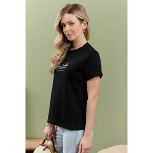 Футболка женская "Дзен" кулирка (р-ры: 44-54) черный