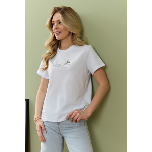 Футболка женская "Дзен" кулирка (р-ры: 44-54) белый