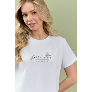 Футболка женская "Дзен" кулирка (р-ры: 44-54) белый