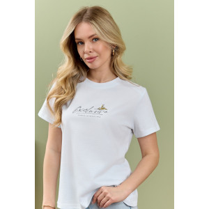 Футболка женская "Дзен" кулирка (р-ры: 44-54) белый