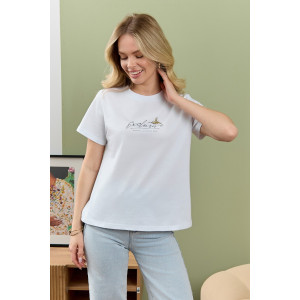 Футболка женская "Дзен" кулирка (р-ры: 44-54) белый