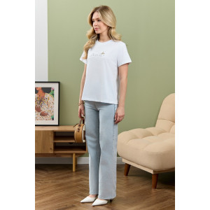Футболка женская "Дзен" кулирка (р-ры: 44-54) белый
