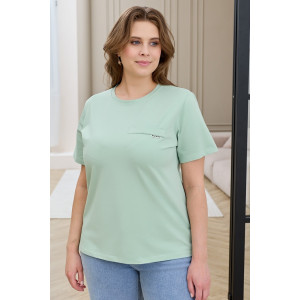 Футболка женская "Искра-2" кулирка с лайкрой (р-ры: 46-56) светло-зеленый