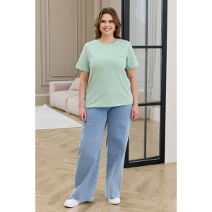 Футболка женская "Искра-2" кулирка с лайкрой (р-ры: 46-56) светло-зеленый