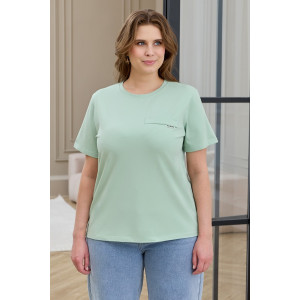 Футболка женская "Искра-2" кулирка с лайкрой (р-ры: 46-56) светло-зеленый