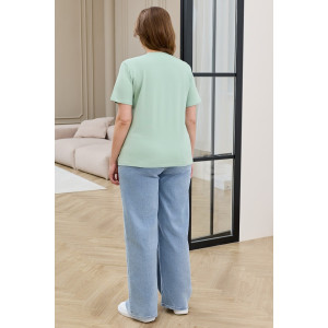 Футболка женская "Искра-2" кулирка с лайкрой (р-ры: 46-56) светло-зеленый