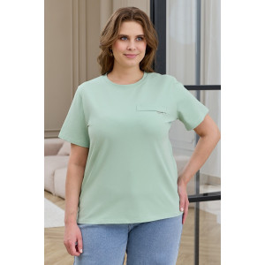 Футболка женская "Искра-2" кулирка с лайкрой (р-ры: 46-56) светло-зеленый