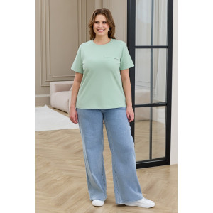 Футболка женская "Искра-2" кулирка с лайкрой (р-ры: 46-56) светло-зеленый