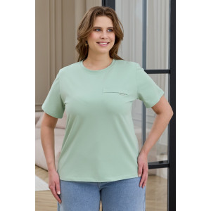 Футболка женская "Искра-2" кулирка с лайкрой (р-ры: 46-56) светло-зеленый