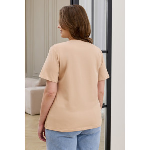 Футболка женская "Искра-2" кулирка с лайкрой (р-ры: 46-56) светло-бежевый