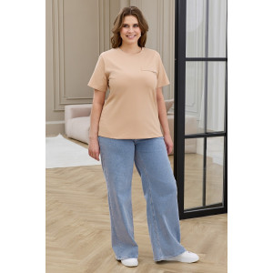 Футболка женская "Искра-2" кулирка с лайкрой (р-ры: 46-56) светло-бежевый