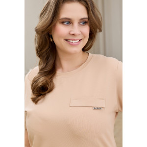 Футболка женская "Искра-2" кулирка с лайкрой (р-ры: 46-56) светло-бежевый