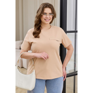 Футболка женская "Искра-2" кулирка с лайкрой (р-ры: 46-56) светло-бежевый