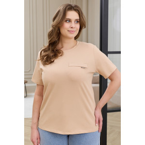 Футболка женская "Искра-2" кулирка с лайкрой (р-ры: 46-56) светло-бежевый