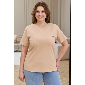 Футболка женская "Искра-2" кулирка с лайкрой (р-ры: 46-56) светло-бежевый