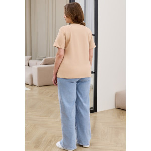 Футболка женская "Искра-2" кулирка с лайкрой (р-ры: 46-56) светло-бежевый