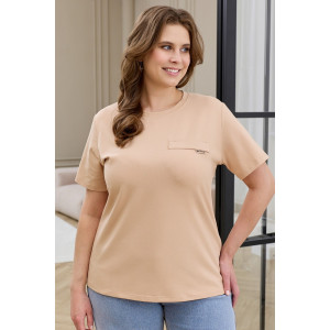 Футболка женская "Искра-2" кулирка с лайкрой (р-ры: 46-56) светло-бежевый