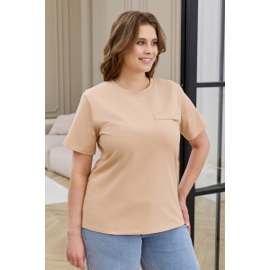 Футболка женская "Искра-2" кулирка с лайкрой (р-ры: 46-56) светло-бежевый