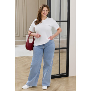 Футболка женская "Искра-2" кулирка с лайкрой (р-ры: 46-56) белый