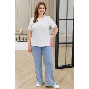 Футболка женская "Искра-2" кулирка с лайкрой (р-ры: 46-56) белый