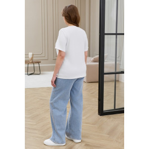 Футболка женская "Искра-2" кулирка с лайкрой (р-ры: 46-56) белый