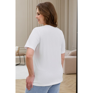 Футболка женская "Искра-2" кулирка с лайкрой (р-ры: 46-56) белый