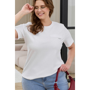 Футболка женская "Искра-2" кулирка с лайкрой (р-ры: 46-56) белый