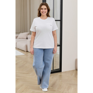 Футболка женская "Искра-2" кулирка с лайкрой (р-ры: 46-56) белый