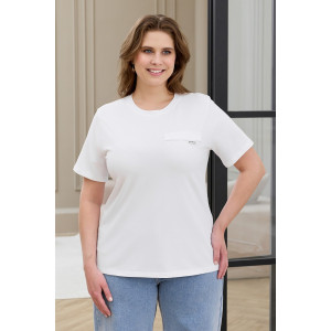 Футболка женская "Искра-2" кулирка с лайкрой (р-ры: 46-56) белый
