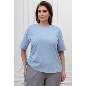 Футболка женская "Искра-1" кулирка с лайкрой (р-ры: 46-56) голубой