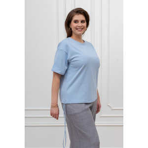 Футболка женская "Искра-1" кулирка с лайкрой (р-ры: 46-56) голубой