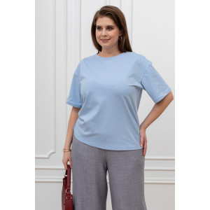 Футболка женская "Искра-1" кулирка с лайкрой (р-ры: 46-56) голубой