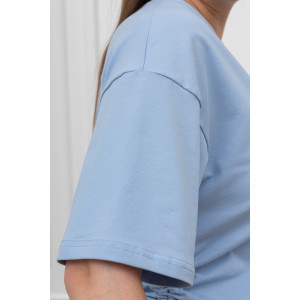 Футболка женская "Искра-1" кулирка с лайкрой (р-ры: 46-56) голубой