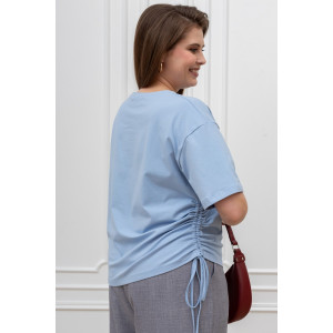 Футболка женская "Искра-1" кулирка с лайкрой (р-ры: 46-56) голубой