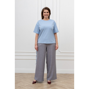 Футболка женская "Искра-1" кулирка с лайкрой (р-ры: 46-56) голубой