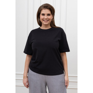 Футболка женская "Искра-1" кулирка с лайкрой (р-ры: 46-56) черный