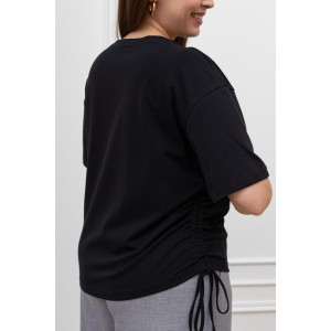 Футболка женская "Искра-1" кулирка с лайкрой (р-ры: 46-56) черный