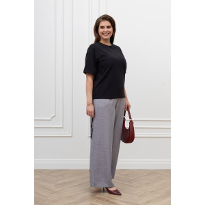 Футболка женская "Искра-1" кулирка с лайкрой (р-ры: 46-56) черный