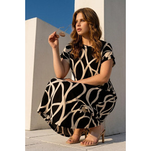 Платье женское "Лотос" кулирка (р-ры: 48-58) абстракция