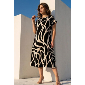 Платье женское "Лотос" кулирка (р-ры: 48-58) абстракция